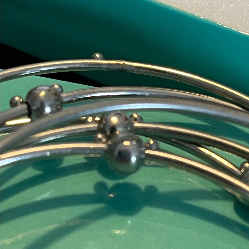 Silver Beaded Bangles - Picture 9 of 12